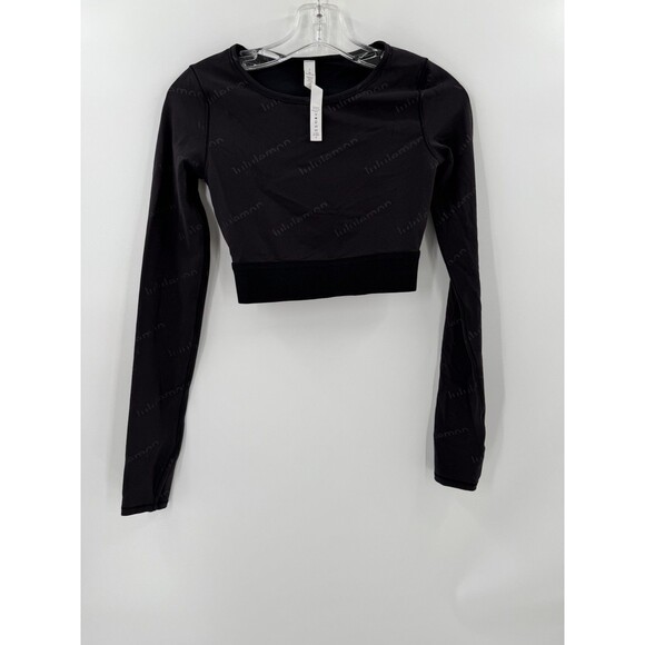 Lululemon Wunder Train Crop Top Womens Size 2 Long Sleeve Emboss Special Edition - Picture 1 of 10